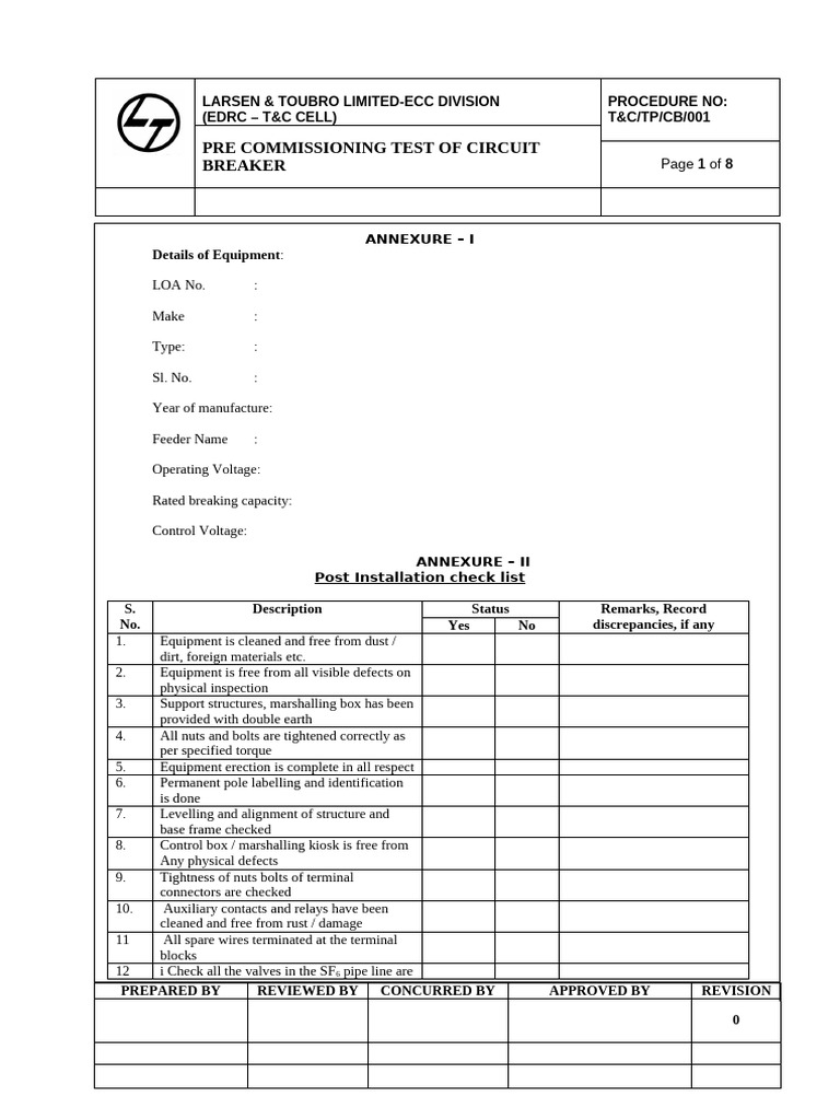 TC FT 03 (CB Test Report0 | PDF | Relay | Switch