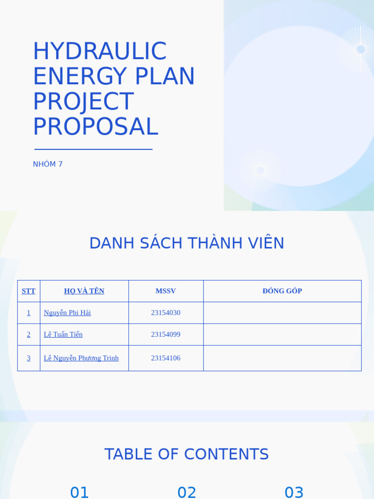 Hydraulic Energy Plan Project Proposal by Slidesgo | PDF | Expense ...