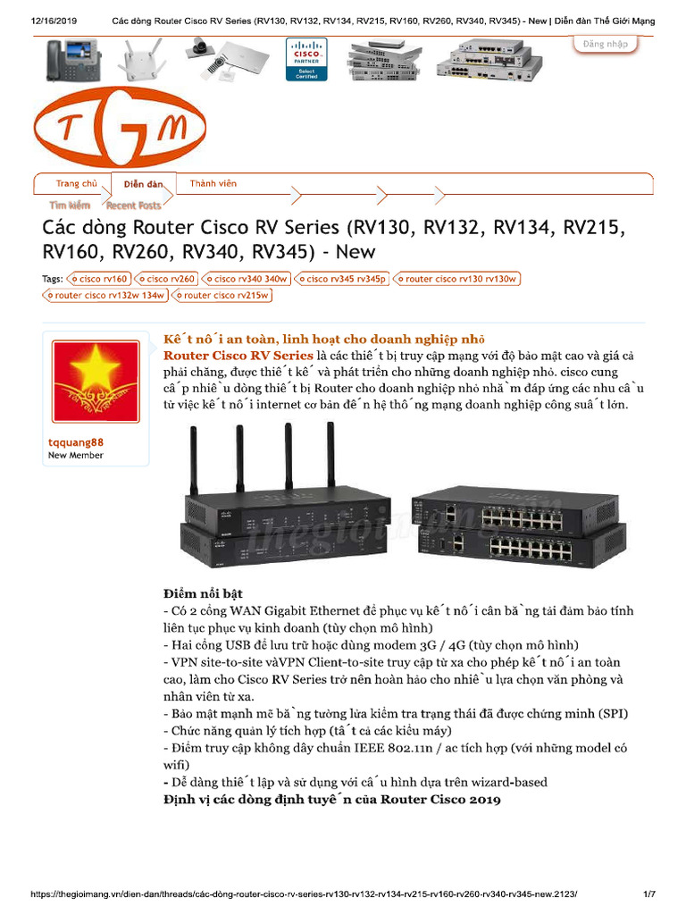 Các Dòng Router Cisco RV Series (RV130,.. | PDF