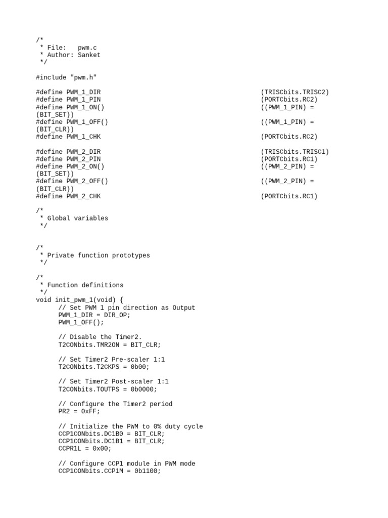 PWM | PDF | Computer Programming | Computer Engineering