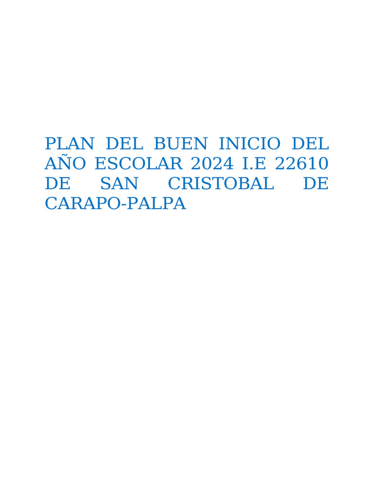 Plan BIAE 2024: Buen Inicio Escolar | PDF | Escuelas | Enseñando