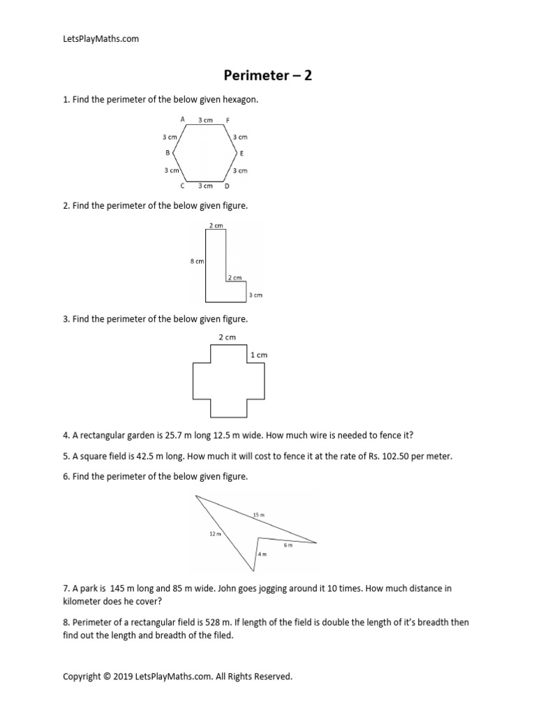 Perimeter Problems for Grades 4-6 | PDF
