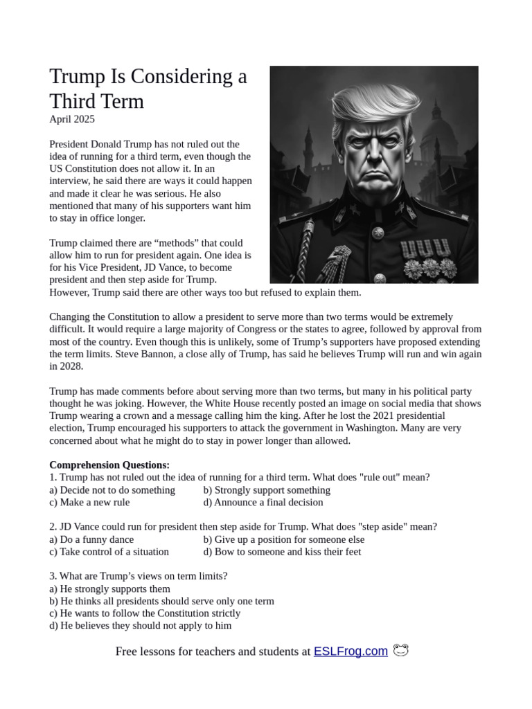Trump Explores Third Term Possibilities | PDF | Donald Trump | American ...