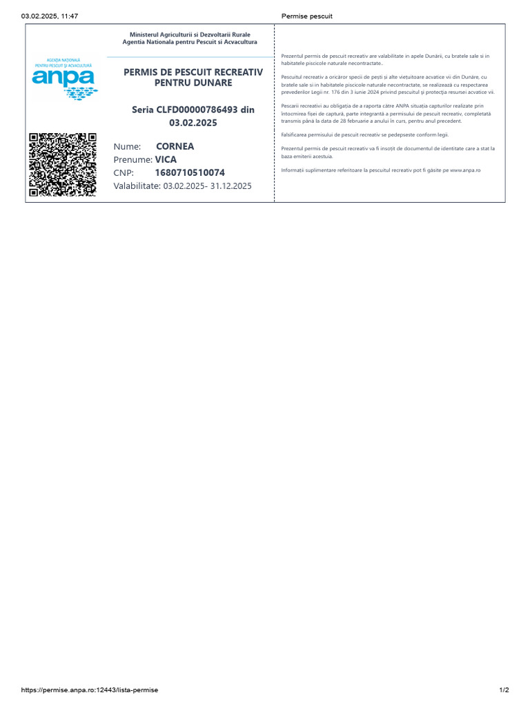 Permise Pescuit | PDF