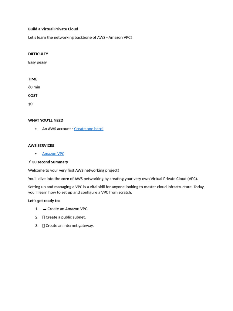 NW1-Build A Virtual Private Cloud | PDF | Ip Address | Internet