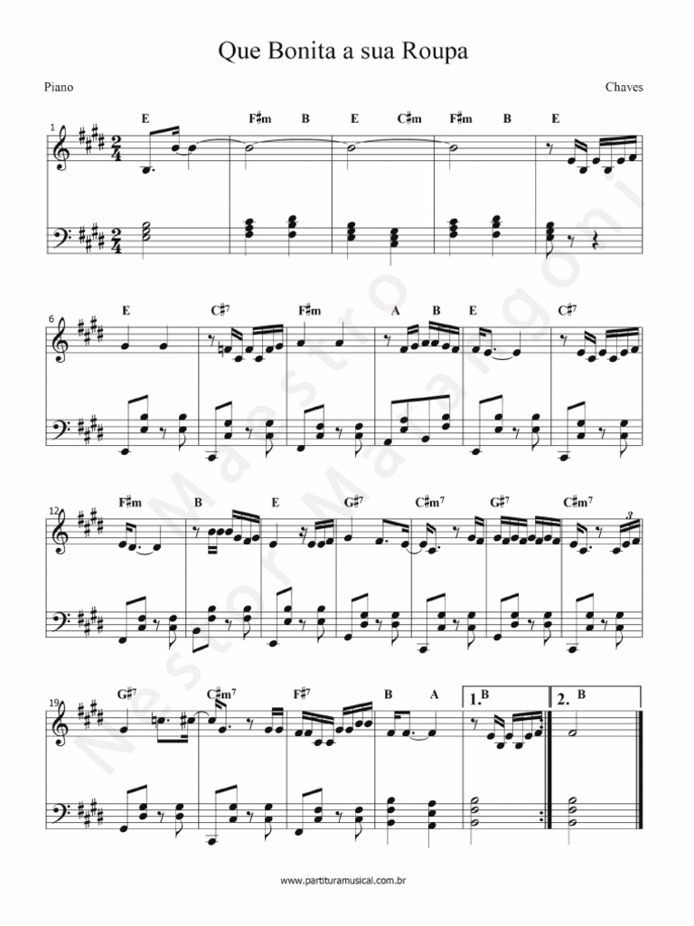Que Bonita A Sua Roupa Piano Vhxsa8 | PDF
