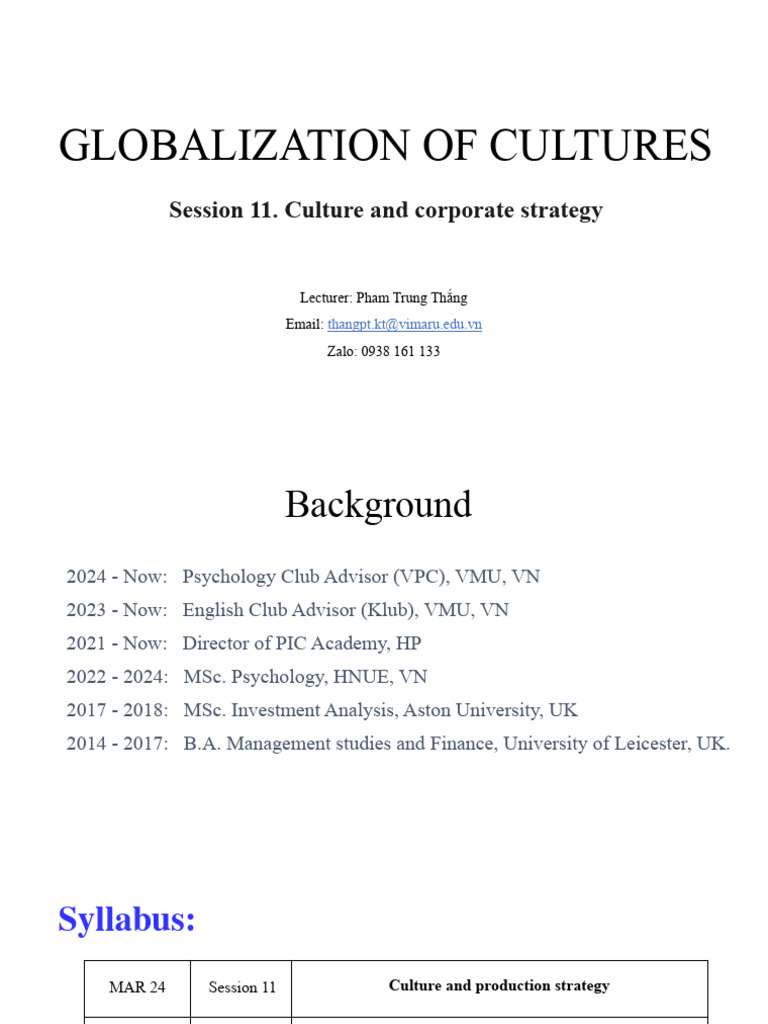 Globalization's Impact on Business Culture | PDF | Mergers And ...