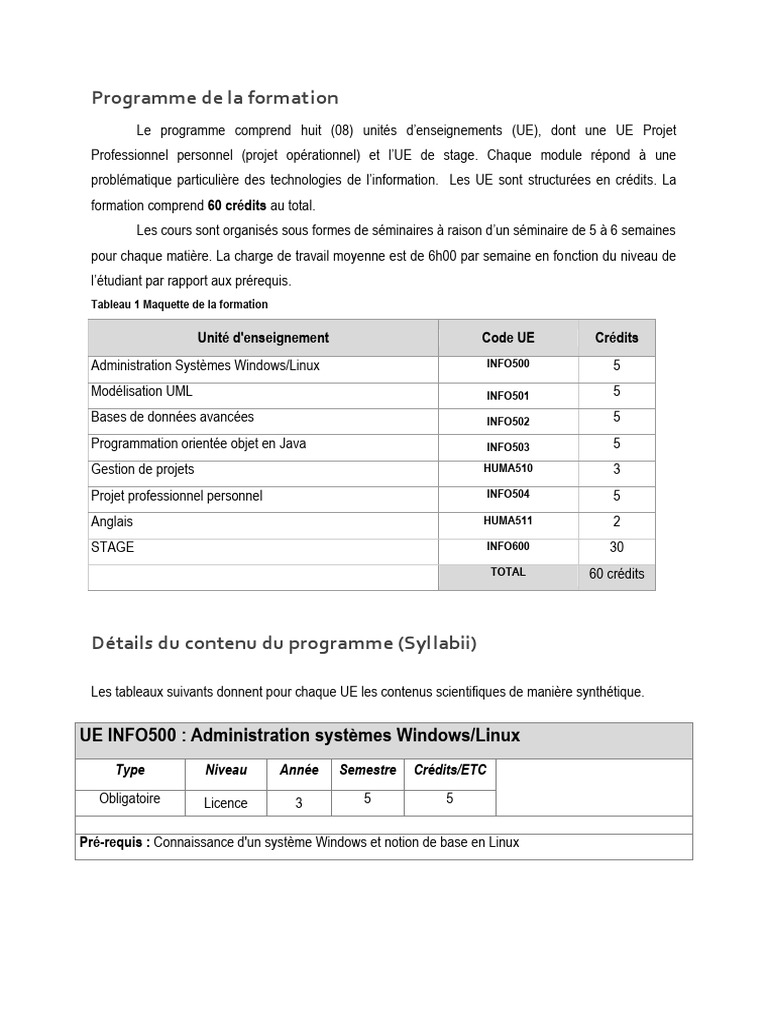 Programme Lp3 Gi | PDF | Programmation orientée objet | Java (Langage ...