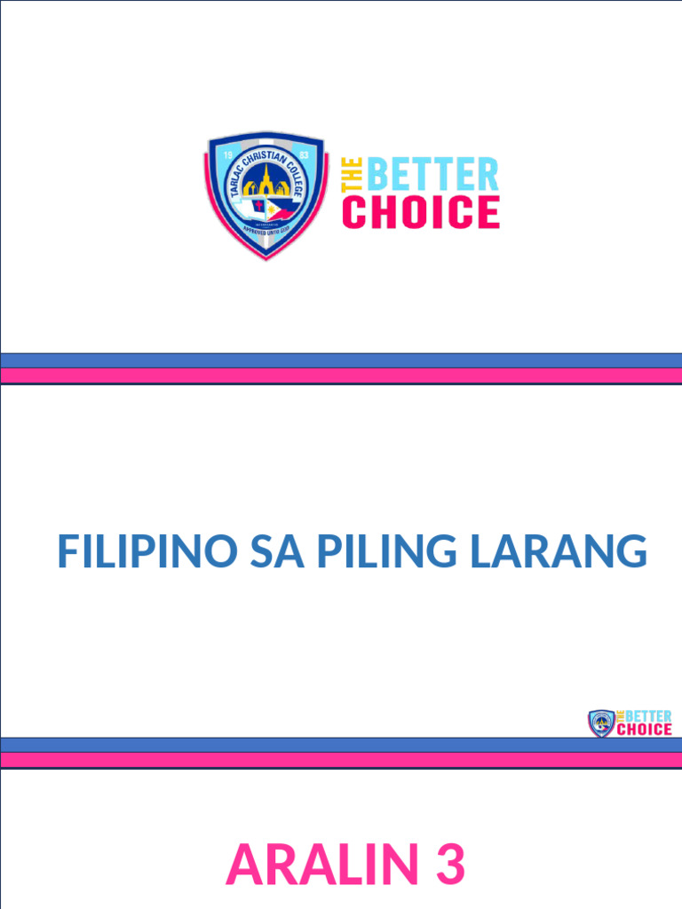 Piling Larang Aralin 3 | PDF