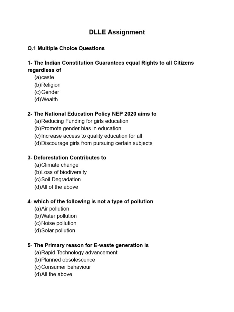 Dlle Assignment Sem LL | PDF