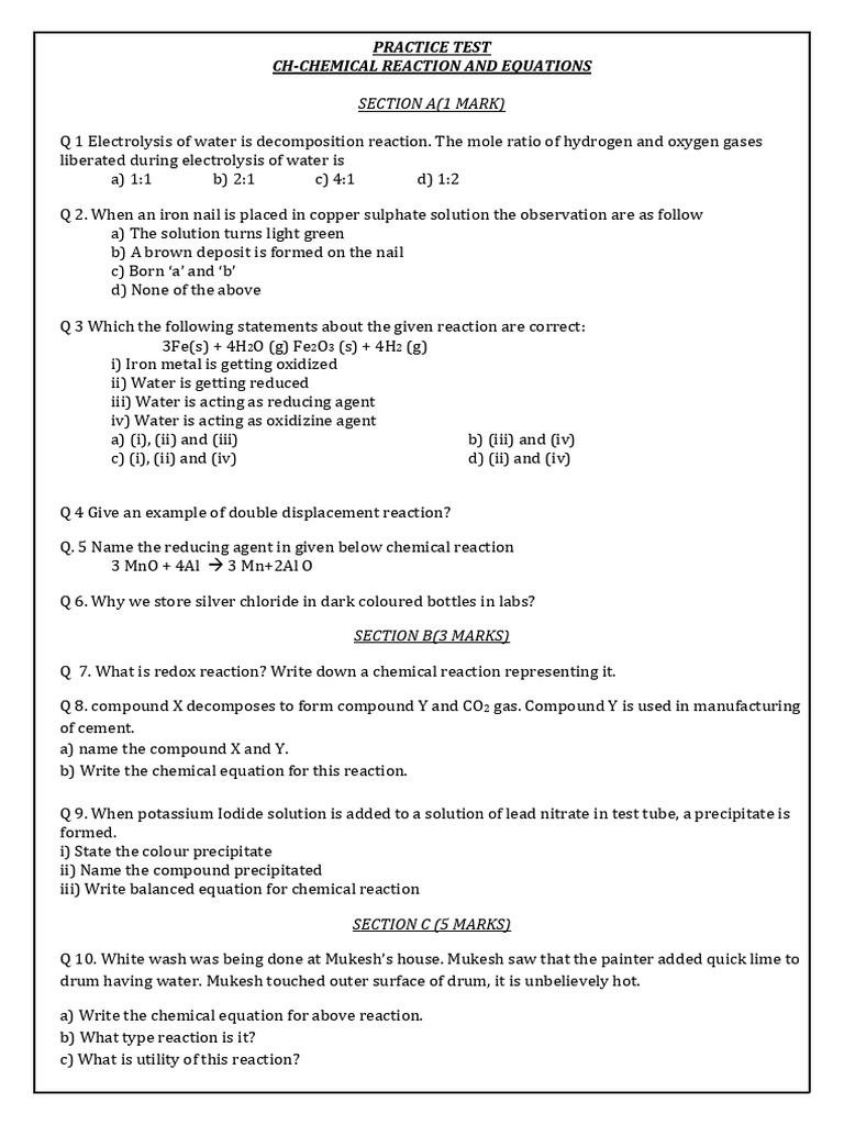 CH 1 Chem CL 10 | PDF
