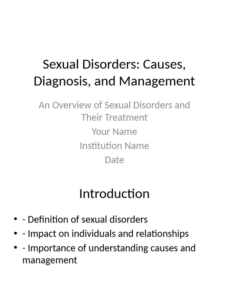 Understanding Sexual Disorders and Treatment | PDF | Libido | Sexual ...