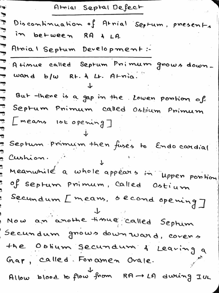 Atrial Septal Defect (ASD) | PDF