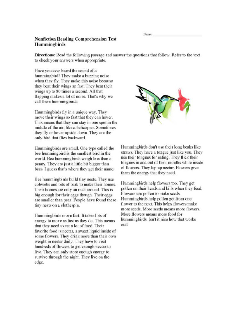 7 Humming Birds | PDF
