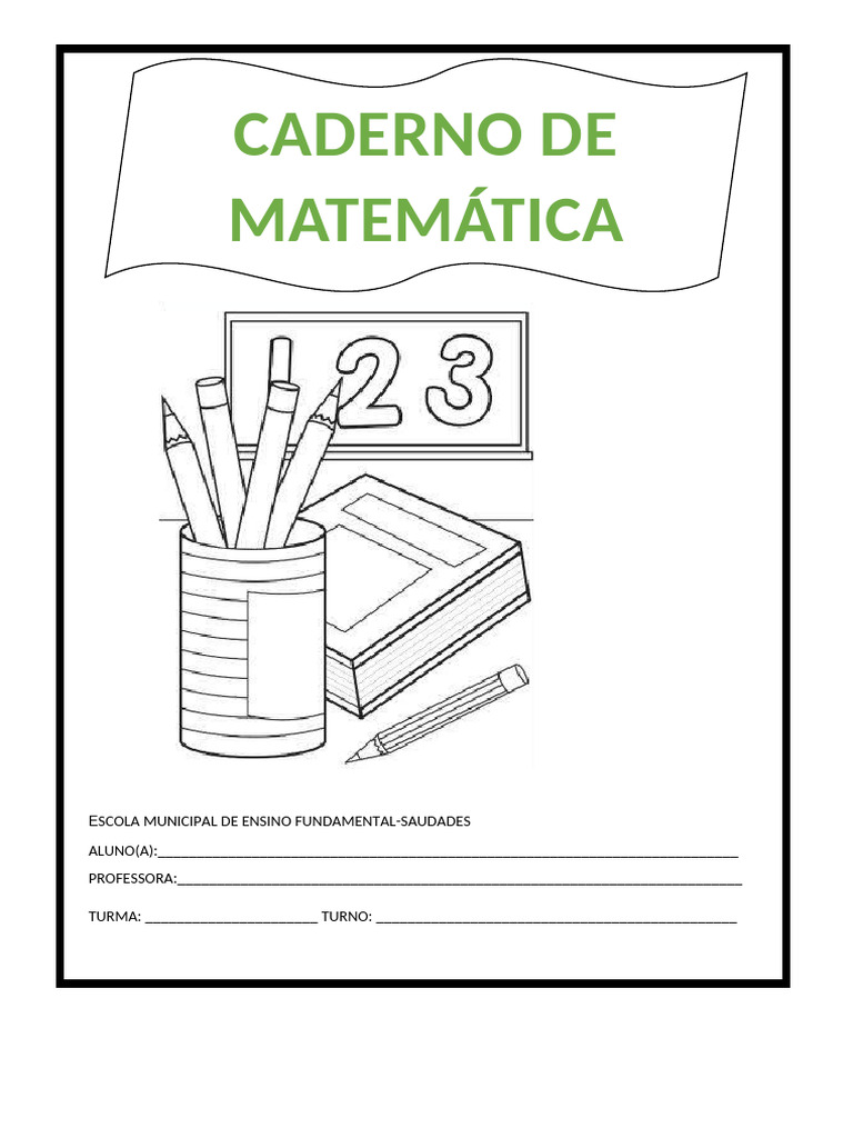 Capa do Caderno de Matemática | PDF