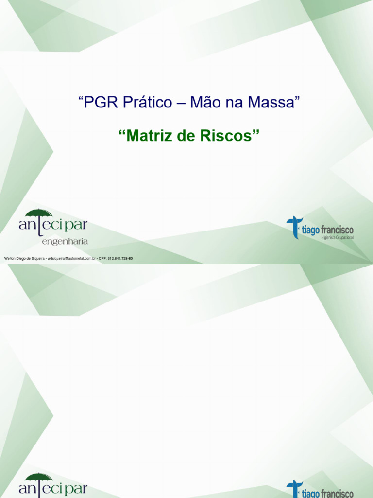 Matriz de Riscos no PGR Prático | PDF | Avaliação de risco | Cor