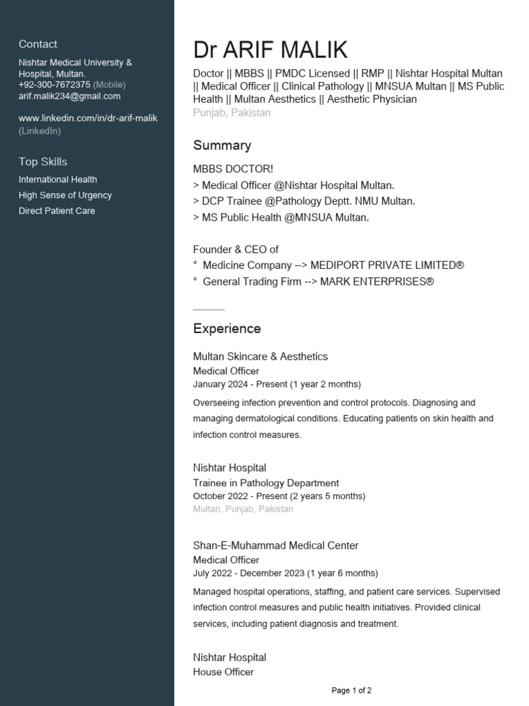 Profile | PDF | Medicine | Physician