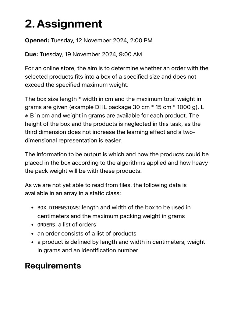 Fundamental Programming Structures Lab Course WS24 - 2. Assignment ...