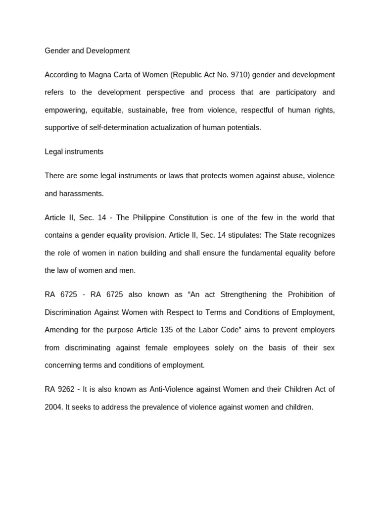 Gender and Development | PDF | Gender | Gender Studies