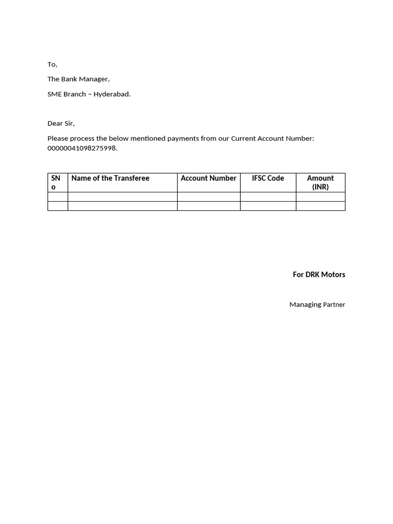 Chque Payment Format | PDF