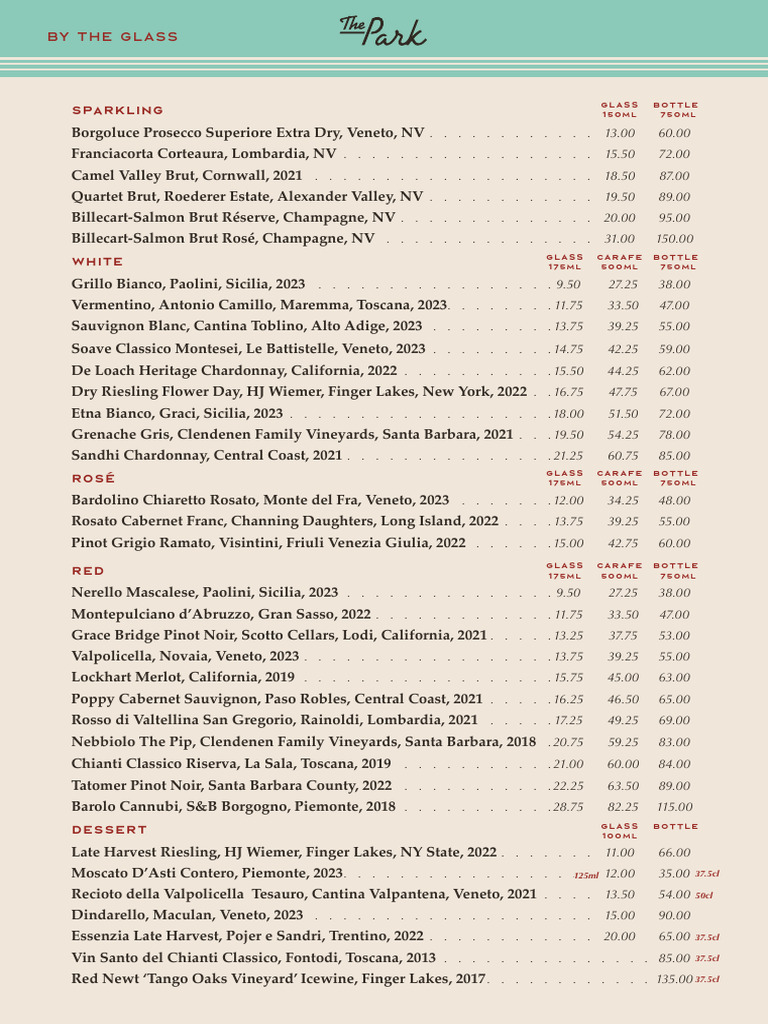 Wine List: Sparkling, White, Rosé, Red | PDF | Viticulture | Alcoholic ...