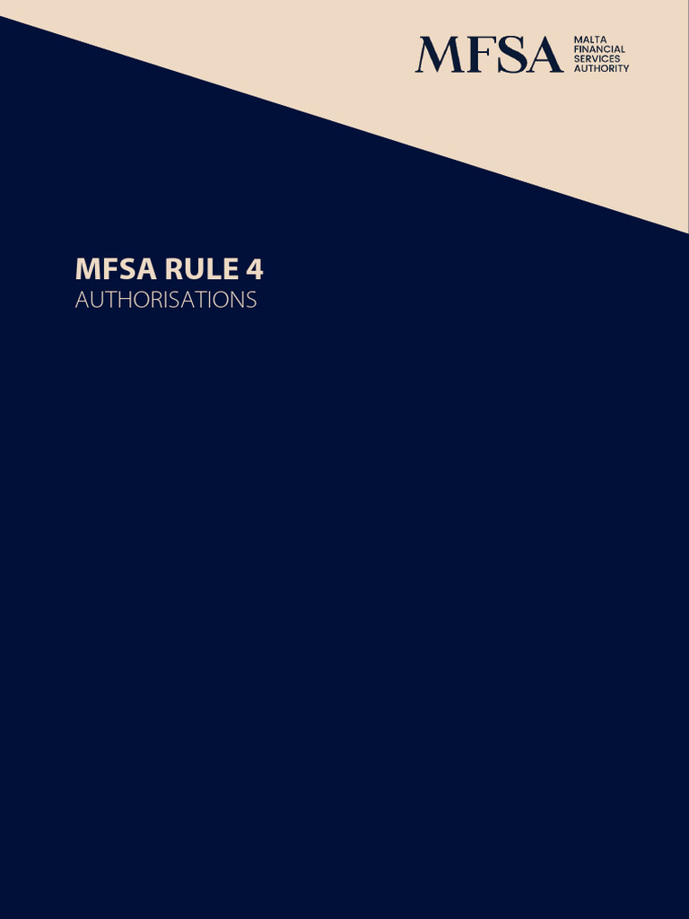 MFSA Rule 4: Authorisation Process Guide | PDF | Trustee | Insurance
