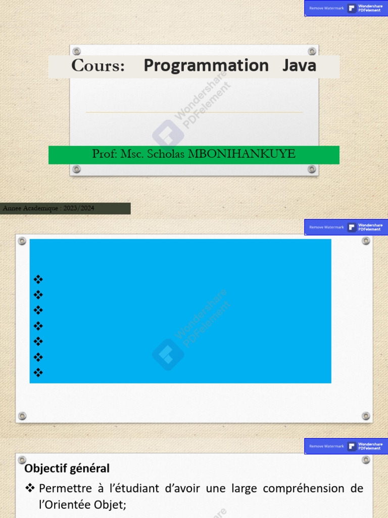 Cours de Programmation Java POO 2023 | PDF | Classe (informatique ...