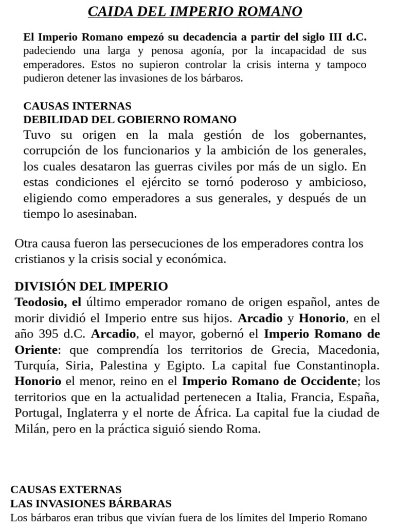 Causas de la Caída del Imperio Romano | PDF | imperio Bizantino | Hunos