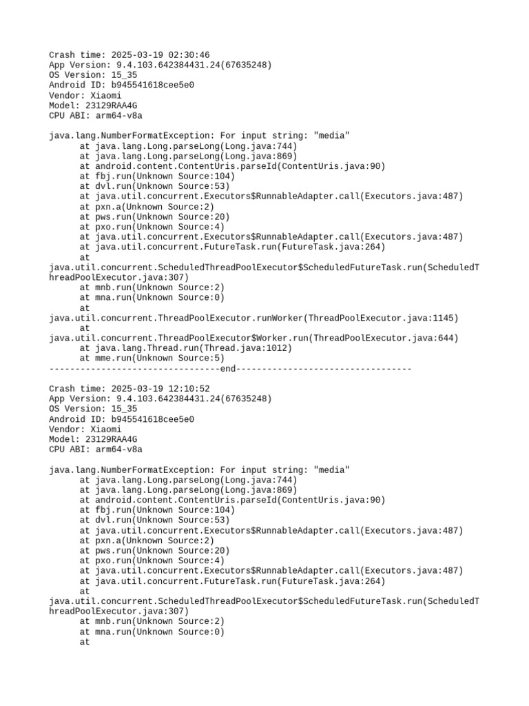 Xiaomi App Crash Log Analysis | PDF | System Software | Embedded Linux ...