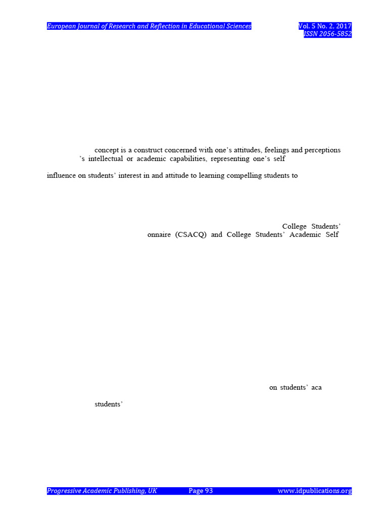 Academic Self-Concept and Motivation Impact on Achievement | PDF ...