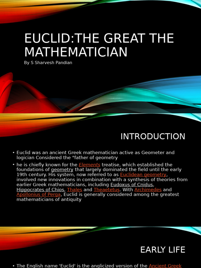 Euclid: Father of Geometry and More | PDF | Euclid | Mathematics