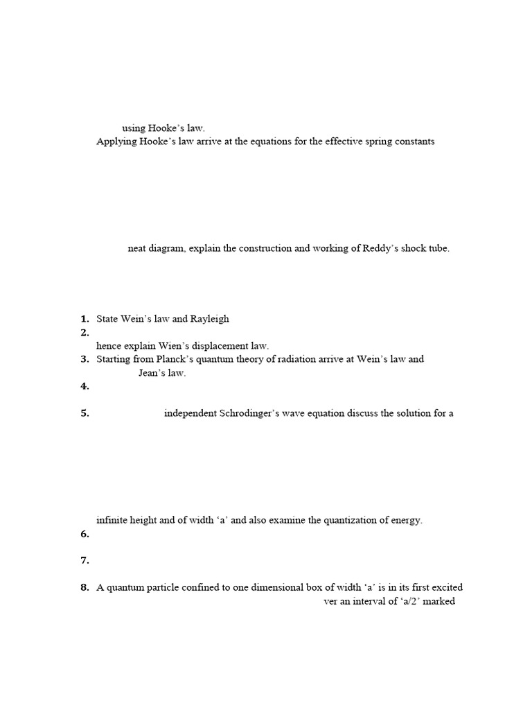 Engineering Physics Model Questions | PDF | Electron | Waves