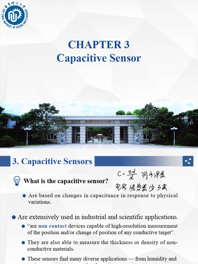 检测技术chapter3-131020 Capacitive transducer | PDF | Capacitor | Amplifier