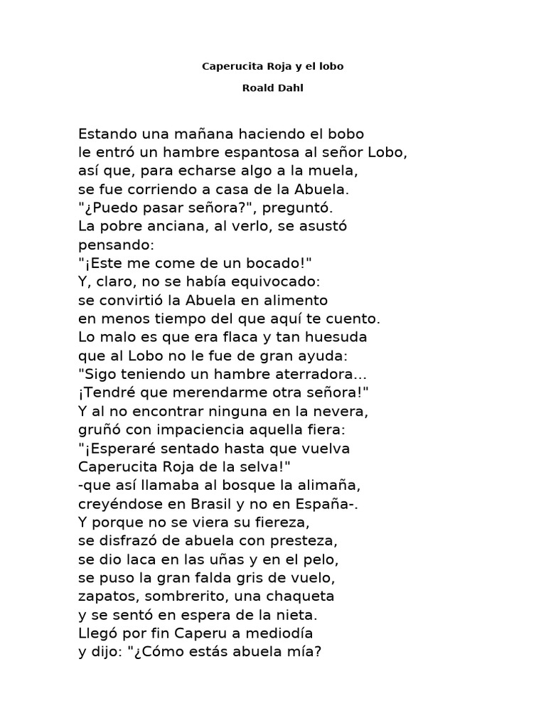 3.2 Caperucita Roja y El Lobo R.D. | PDF