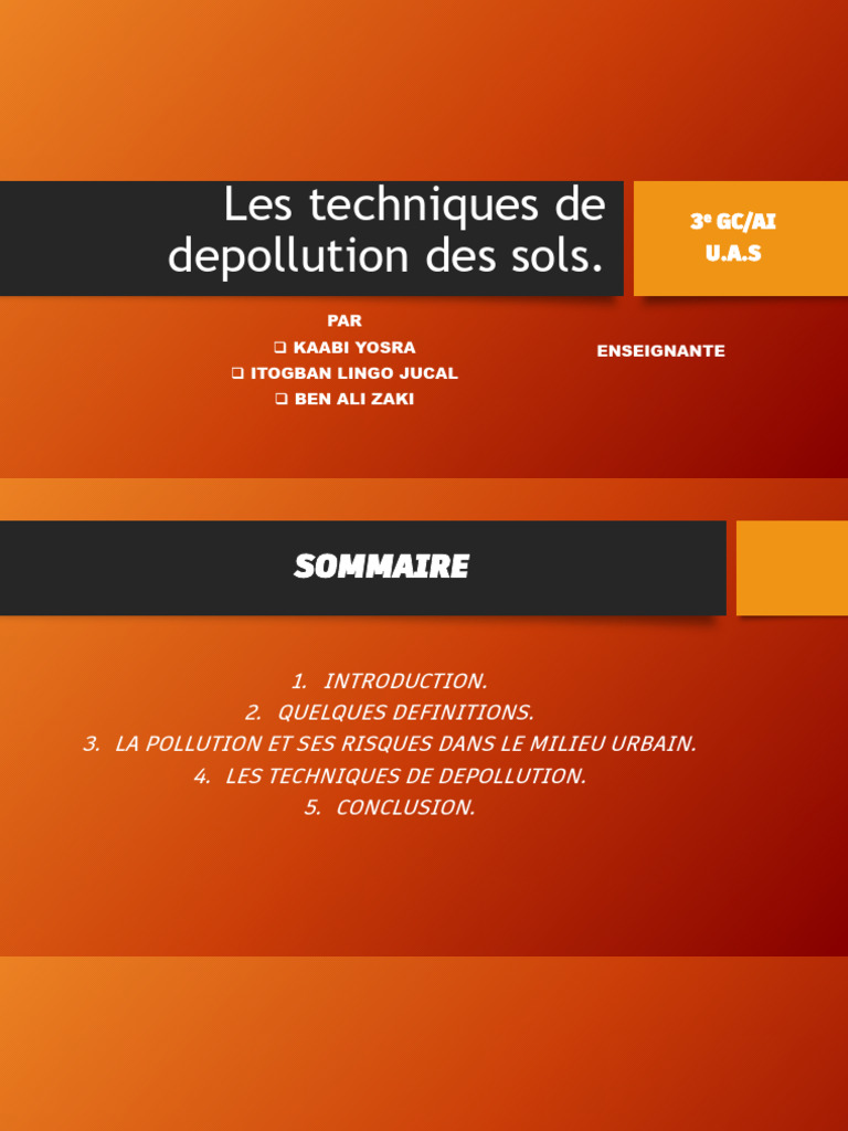 Techniques de dépollution des sols | PDF | la pollution | Dépollution