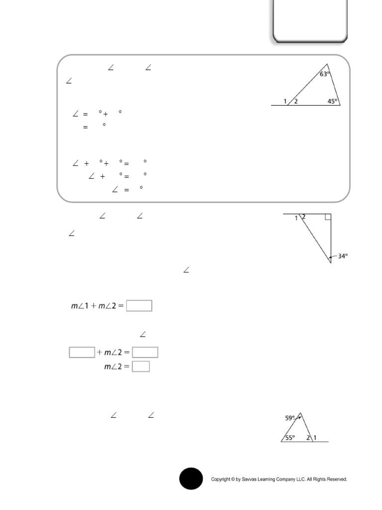 Triangle Exterior Angle Problems | PDF