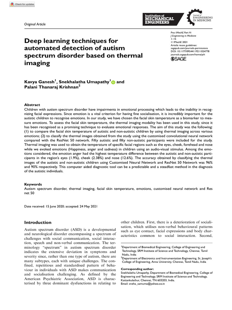 AI-Based Autism Detection via Thermal Imaging | PDF | Deep Learning ...