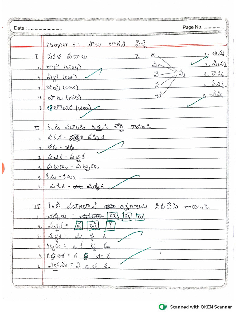 Telugu Notes Chapter 5 | PDF