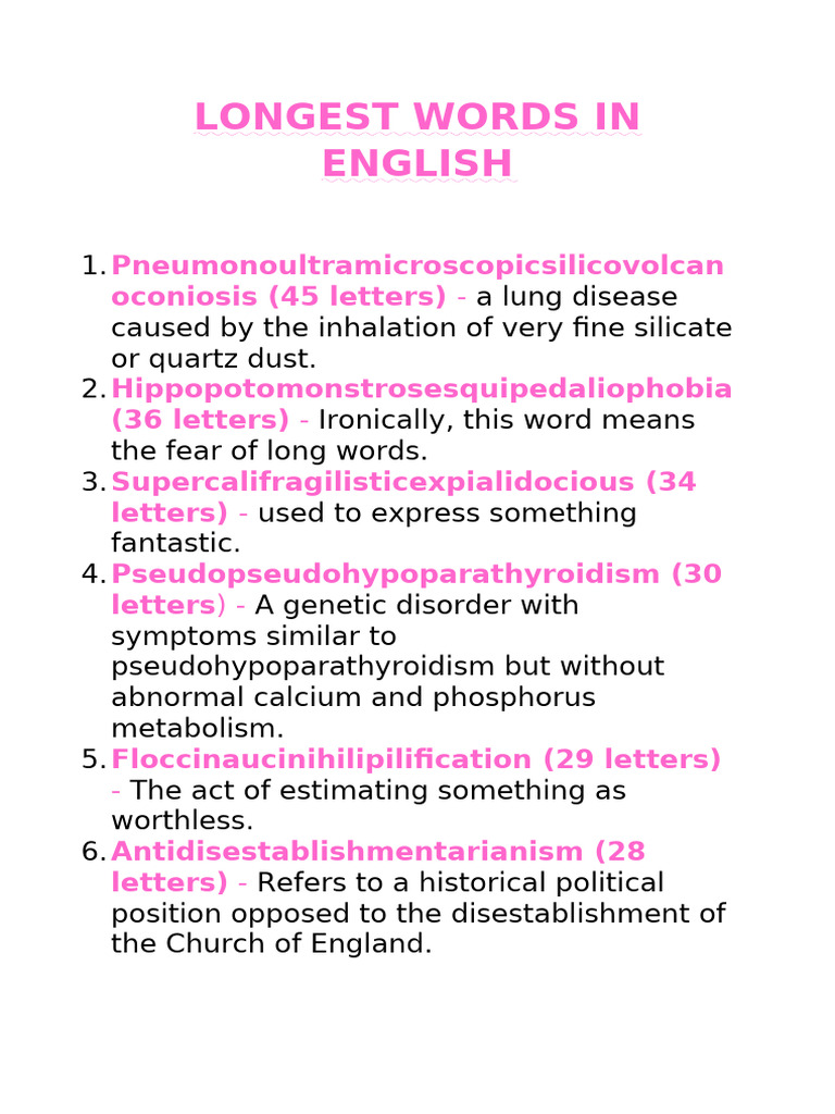 Longest Words | PDF