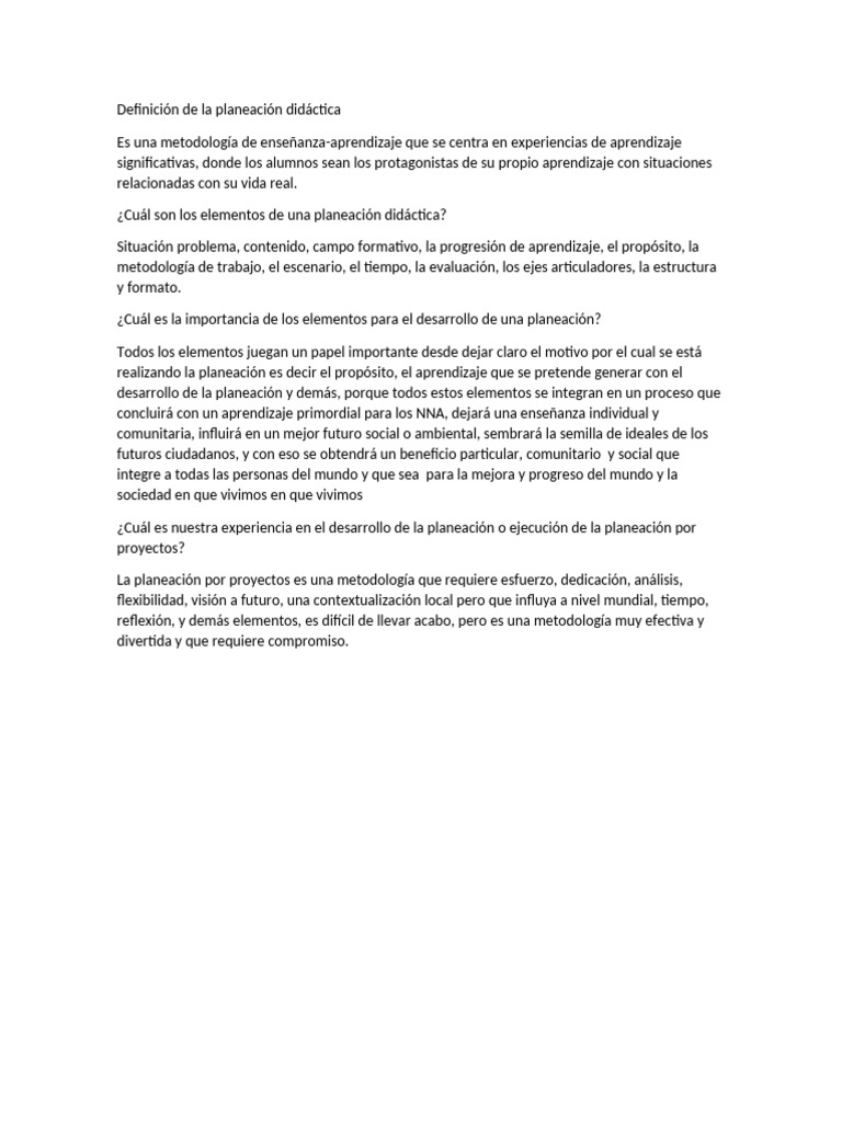 Elementos Clave de la Planeación Didáctica | PDF
