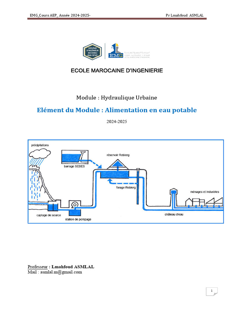 Hydraulique Urbaine : Alimentation en Eau | PDF | Lac de barrage | Eau