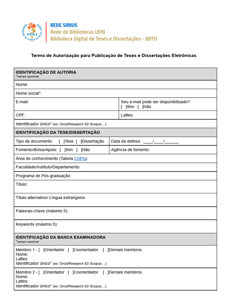 Autorização para Publicação de Teses UERJ | PDF | Licença Creative Commons