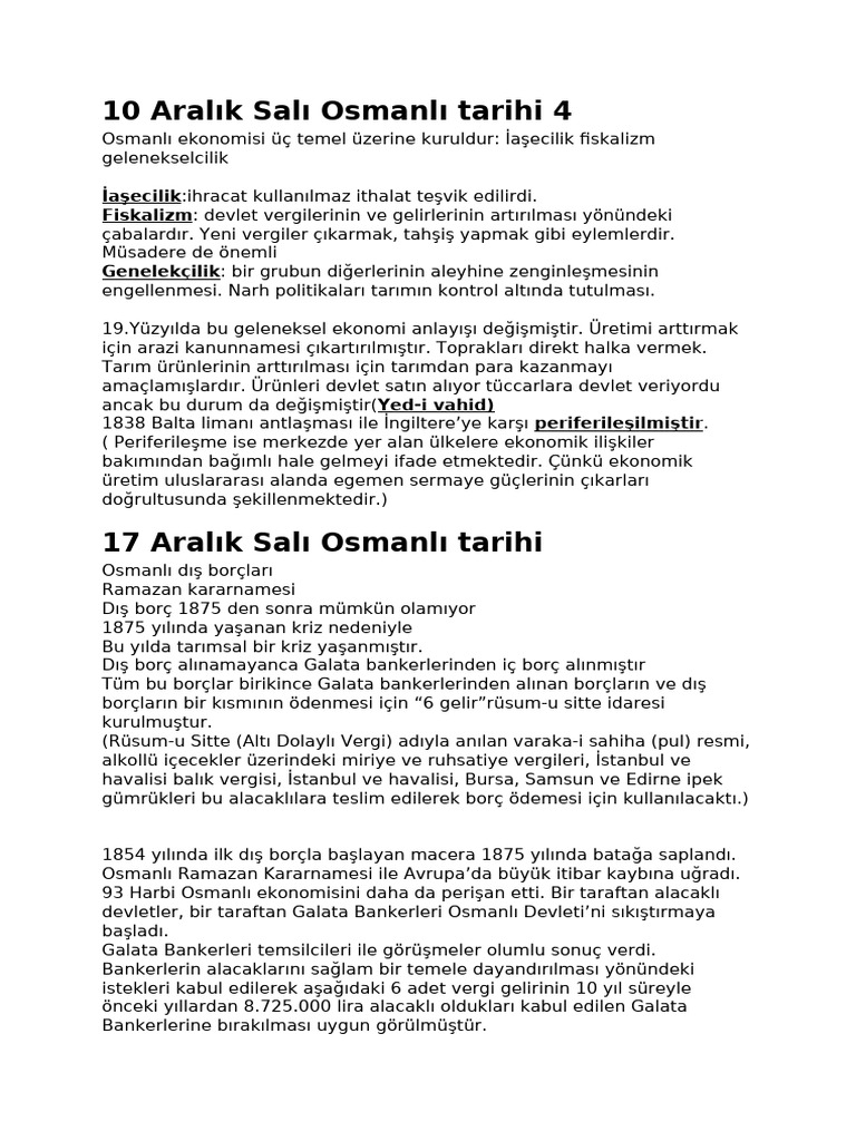 Osmanlı Tarihi 4 Ders Notu | PDF