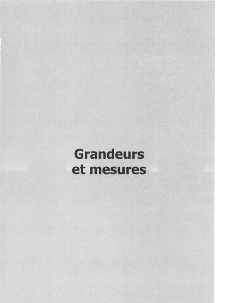 Grandeur Et Mesure | PDF