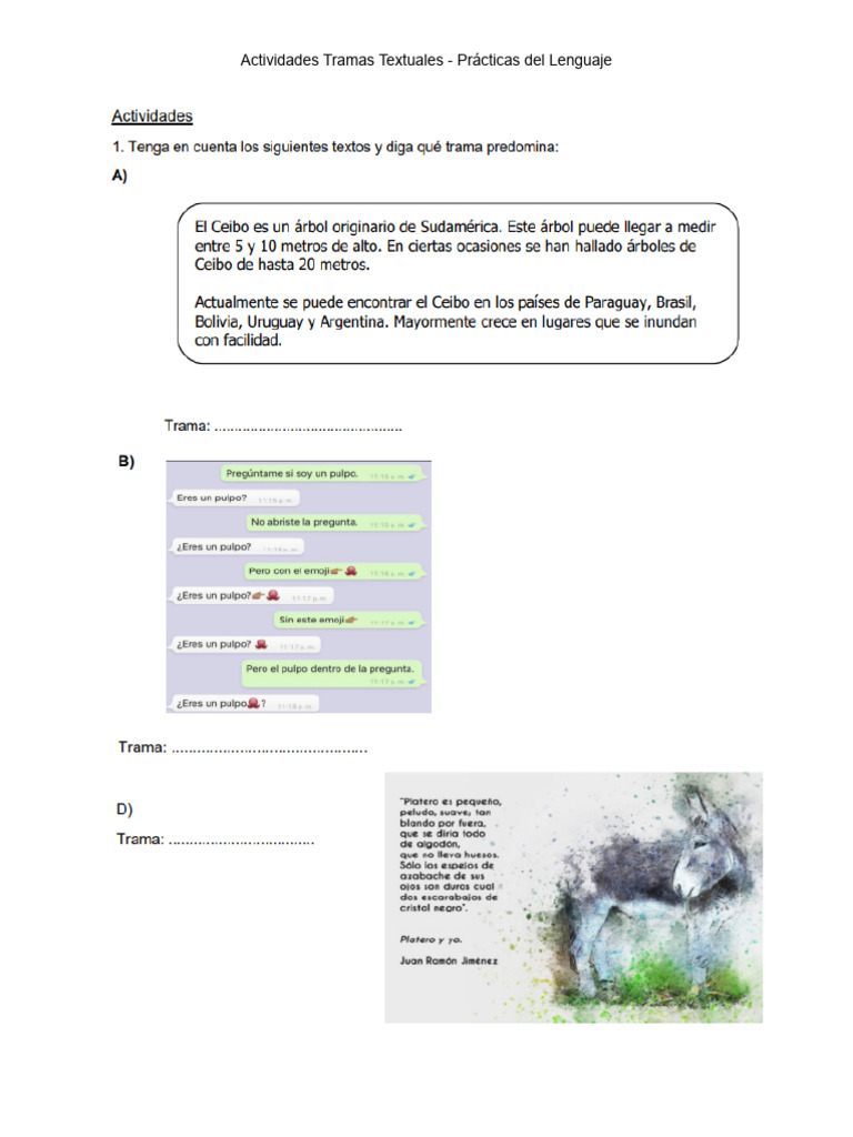Actividades de Tramas Textuales | PDF