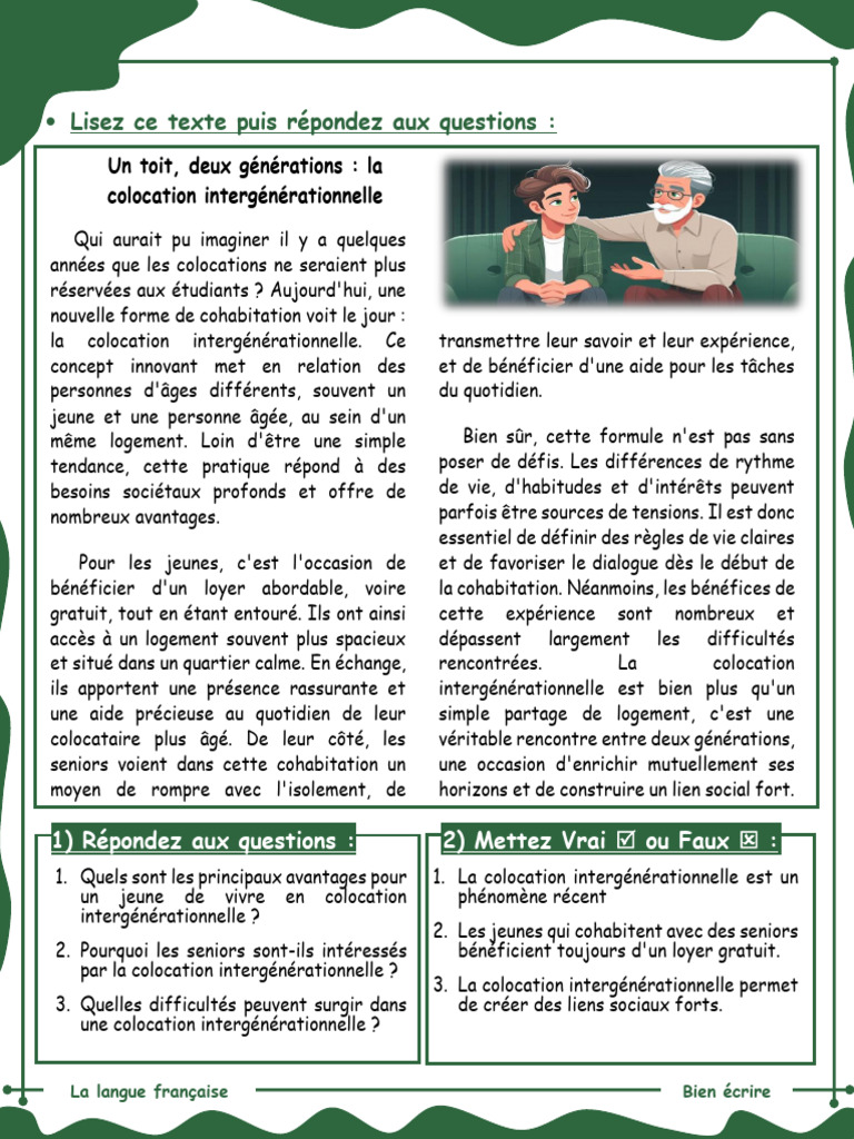 Colocation intergénérationnelle : enjeux et bénéfices | PDF | Logement