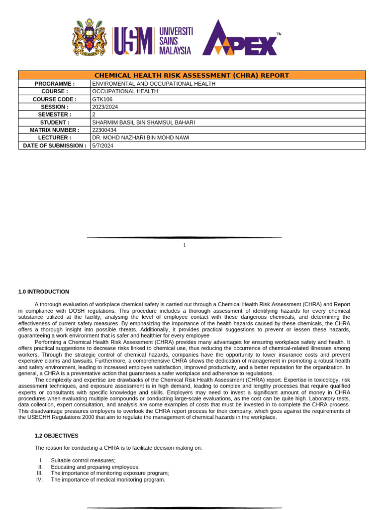 CHRA Report for Workplace Safety | PDF | Occupational Safety And Health ...