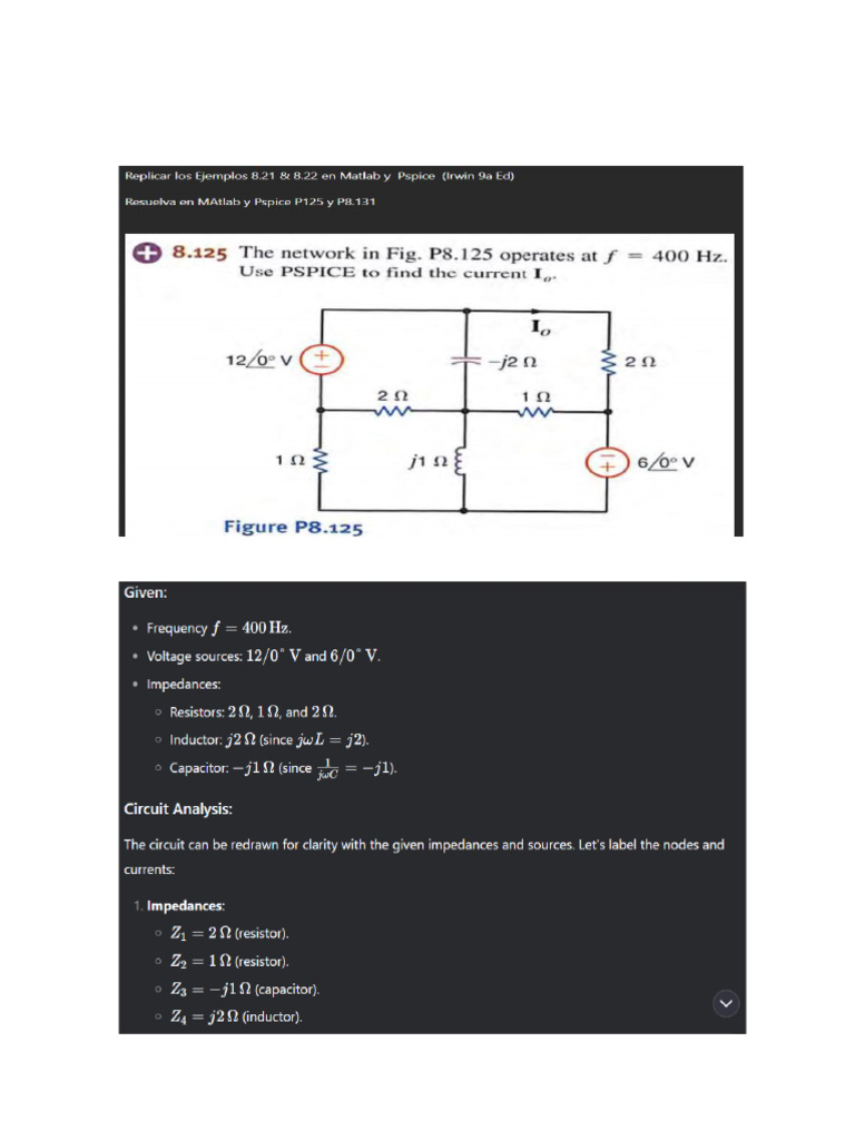 Corriente Io en circuito MATLAB | PDF