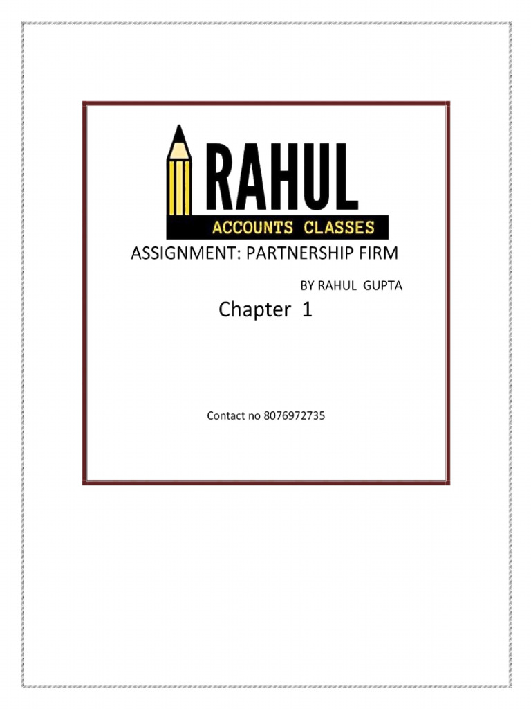 Rahul Accounts Classes Ch-1XII | PDF