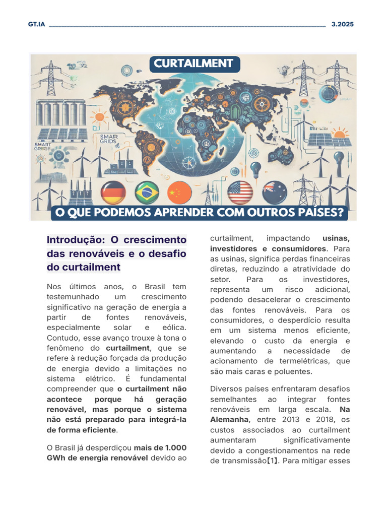 Curtailment: Desafios e Soluções no Brasil | PDF | Geração de ...